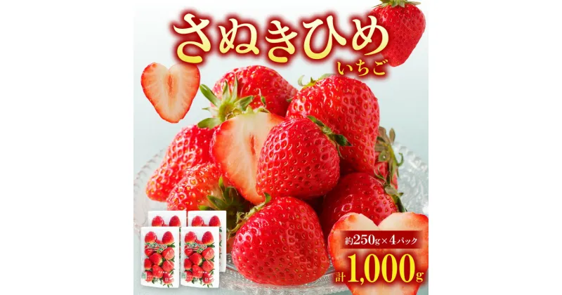 【ふるさと納税】さぬきひめいちご4パック(各約250g)【2025年1月中旬～2025年5月中旬配送】 | さぬきひめいちご 贈り物 プレゼント おすそ分け 自宅用 ご褒美 アレンジ デザート おやつ さぬきひめ 果物 フルーツ 青果物 青果 生鮮食品 野菜 果実的野菜 果肉 果汁 高松市産