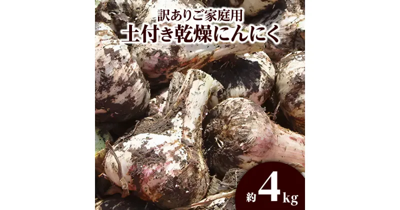 【ふるさと納税】訳あり ご家庭用 土付き 乾燥にんにく 約4kg【2025-6月下旬～2025-7月下旬配送】 | 国産 にんにく 乾燥済み 野菜 肉厚 濃厚 香川県産 食品 食材 お取り寄せ 自宅用 家庭用 ストック おすそ分け 長期保存 香川県 高松市