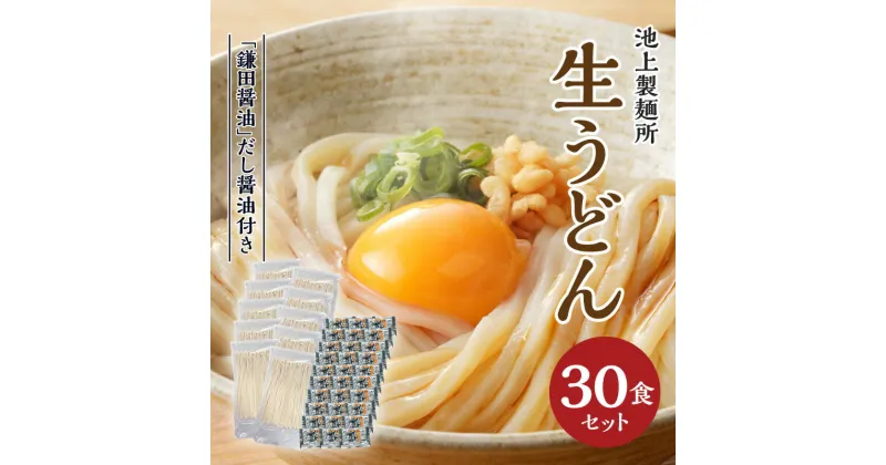 【ふるさと納税】本家　池上製麺所　生うどん30食（鎌田醤油付） | うどん だし セット もっちり コシ 喉越し 有名店 人気店 料理 アレンジ ざるうどん かけうどん おろしうどん 肉うどん 簡単調理 名物 特産品 有名 グルメ お取り寄せ おすすめ 人気 香川県 高松市 送料無料