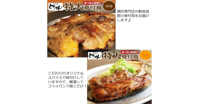 【ふるさと納税】食べ応え抜群の特大骨付鳥 親鳥230g×1本・若鶏300g×1本 | 骨付き鳥 骨付き鶏 骨付き 鶏肉 肉 骨付き肉 若鶏 鶏肉専門店 味付き スパイス 焼くだけ おかず ディナー 誕生日 記念日 パーティー グルメ お取り寄せ おすすめ 香川県 高松市 送料無料