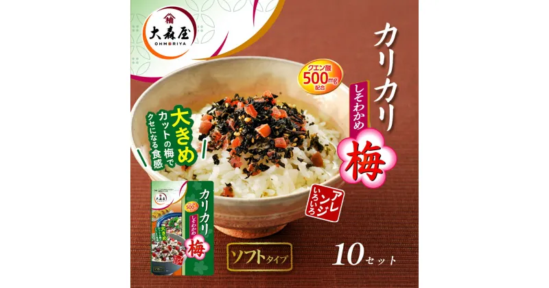 【ふるさと納税】大森屋　カリカリ梅しそわかめ40g×10セット　丸亀市