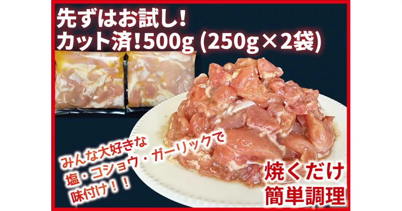 【ふるさと納税】（お試しセット）カット済！味付き！若鶏小分けもも切身　500g (250g×2袋) 小分け 冷凍 香川県 善通寺市