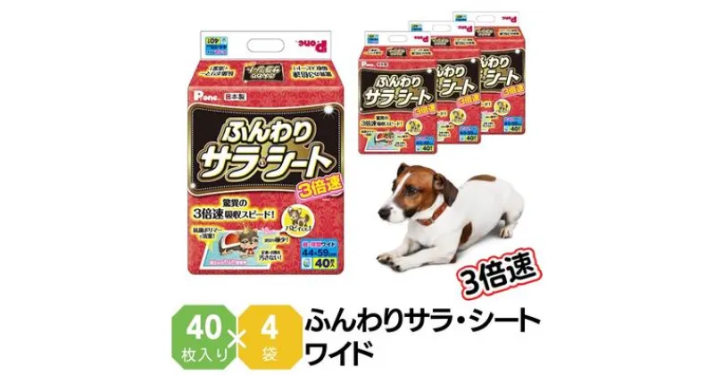 【ふるさと納税】3倍速ふんわりサラ・シート　ワイド　40枚×4袋　ペットシート ペットシーツ 犬用 ワンちゃん 日本製　 雑貨 日用品 雑貨 日用品 防災 防災グッズ 　お届け：ご寄附（ご入金）確認後、順次配送致します。