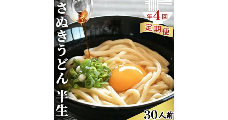 【ふるさと納税】【年4回定期便】さぬきうどん 半生 （30人前）3人前×10袋 　定期便・ 麺類 半生うどん コシ 香川県産 和食 お昼ごはん ランチ 夕飯 さっぱり 　お届け：ご寄附（入金）頂いた月の翌月より3ヶ月ごと/年4回お届け（該当月の中旬ごろ）