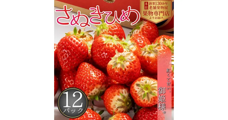 【ふるさと納税】秀品！さぬきひめ　12パック　 果物 フルーツ 国産 日本産 いちご 香川県オリジナル品種 やわらかい 果汁たっぷり とれたて 鮮度抜群 デザート 　お届け：2025年1月中旬～4月中旬