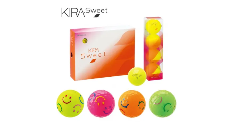 【ふるさと納税】ゴルフボール KIRA SWEET フルキャラ 1ダース レディース 高反発 高輝度 イエロー ピンク オレンジ ライム 超反発 ソフト kasco キャスコ【距離 アップ 高反発 超反発 かわいい】