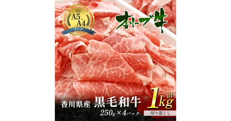 【ふるさと納税】香川県産黒毛和牛オリーブ牛　1kg「切り落とし 250g×4p」　お肉 牛肉　お届け：発送可能時期より順次発送予定