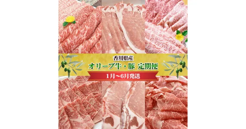 【ふるさと納税】香川県産　オリーブ牛、豚　500g　定期便（1月～6月）　定期便・ 牛肉 お肉 豚肉 毎月届く 半年 6回お届け すき焼き ロース しゃぶしゃぶ 焼肉 とんかつ 切り落とし 　お届け：2025年1月～2025年6月