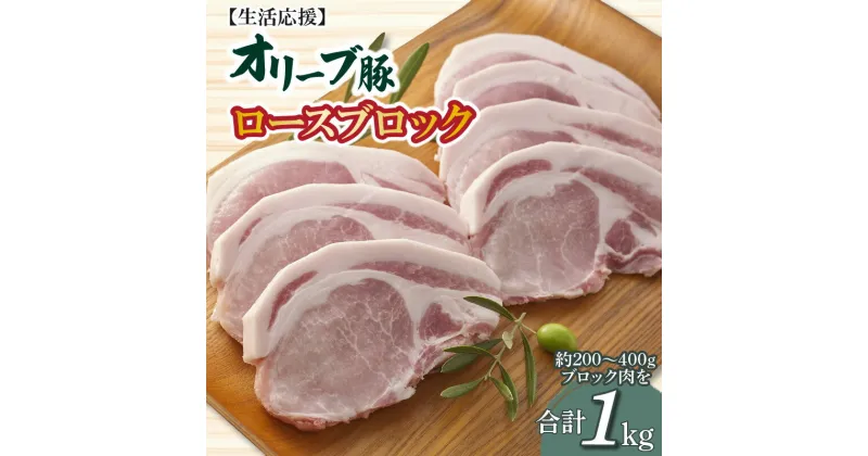 【ふるさと納税】生活応援 豚肉 オリーブ豚 ロースブロック ブロック 計 1kg オリジナル ブランド豚 冷凍 香川県 三豊市 お取り寄せ お取り寄せグルメ 送料無料 11000円