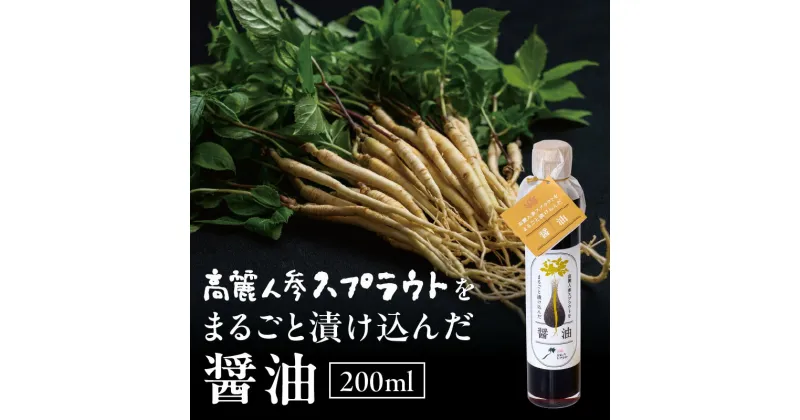 【ふるさと納税】高麗人参スプラウトをまるごと漬け込んだ醤油 高麗人参 人参 スプラウト 高麗人参スプラウト 2年物 2年根 薬膳 薬膳醤油 醤油 お醤油 調味料 調味 味 アレンジ 隠し味 納豆 お刺身 炒め物 普段使い 食事 食生活 加工品 香川県 三豊市 送料無料 10000円