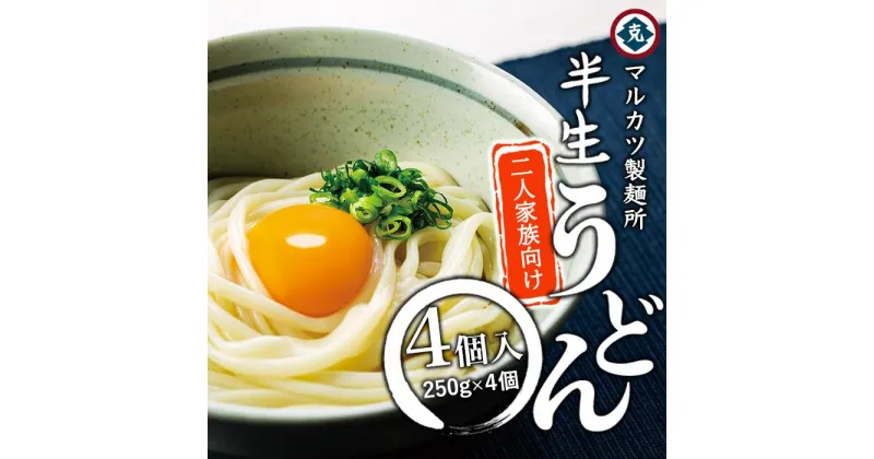 【ふるさと納税】マルカツ 半生 うどん 2人家族向け 4個入り | 小豆島 饂飩 麺 めん 麺類 お取り寄せ グルメ 人気 おすすめ 香川県