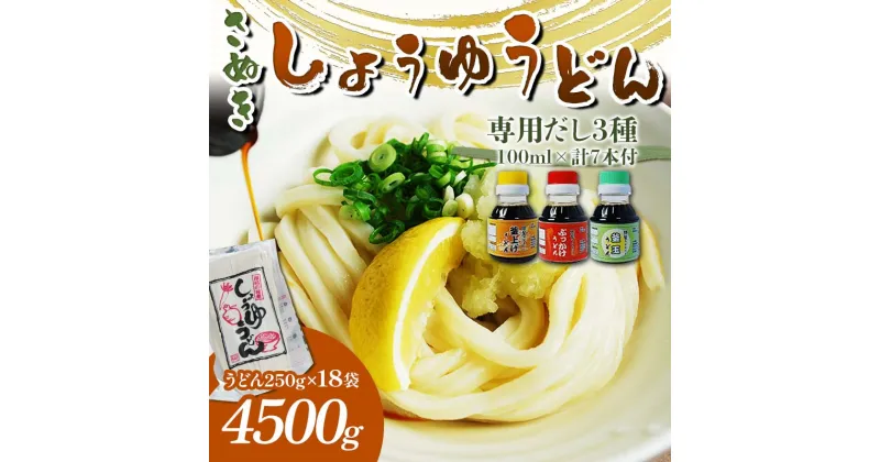 【ふるさと納税】さぬき醤油うどん (4500g) 専用だし3種付 セット さぬきうどん 讃岐 うどん ぶっかけ 釜揚げ 釜玉 だし だし醤油 麺 名物 ご当地 グルメ 食品 四国 F5J-331