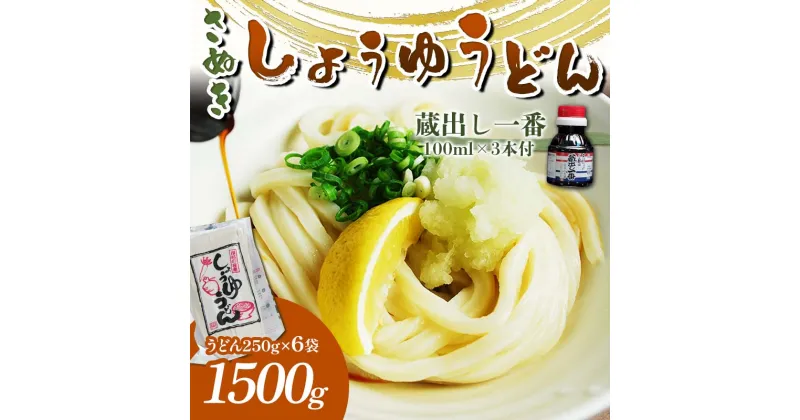 【ふるさと納税】さぬき醤油うどん (1500g) 蔵出し一番付 (うどん250g×6袋、蔵出し一番100ml×3本) セット 詰合せ さぬきうどん 讃岐 うどん ぶっかけ だし醤油 麺 名物 ご当地 グルメ 食品 四国 F5J-332