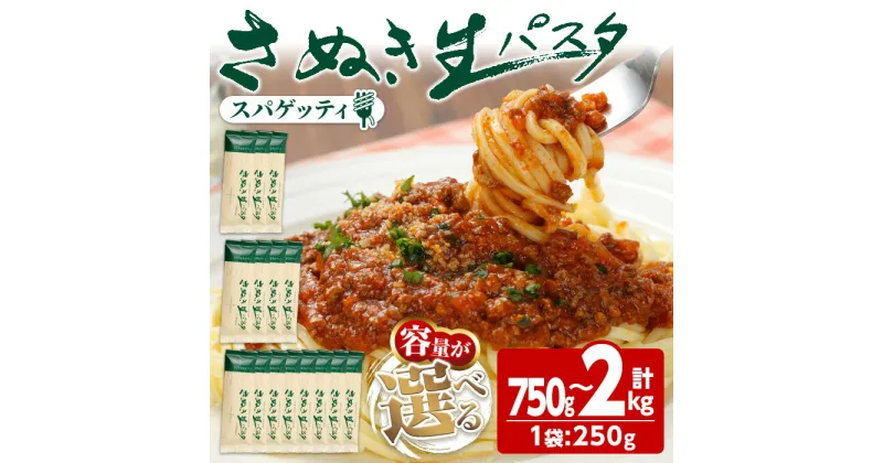 【ふるさと納税】＜新登場・容量が選べる＞ さぬき生パスタ (スパゲッティ) (750g・1kg・2kg) パスタ スパゲッティ スパゲティ デュラムセモリナ アルデンテ コシ もちもち さぬき 半生 小麦 麺 小分け 常温 常温保存 【man192・man193・man194】【こんぴらや販売】