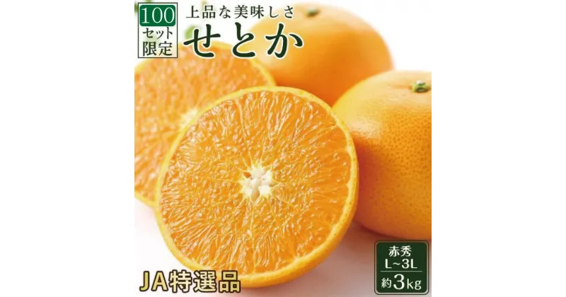 【ふるさと納税】 ☆100セット限定☆ JA特選品 せとか 赤秀 L~3L 約3kg みかん 愛媛 先行予約 柑橘 果物 くだもの フルーツ お楽しみ お取り寄せ グルメ 期間限定 数量限定 人気 おすすめ ギフト 愛媛県 松山市 新着