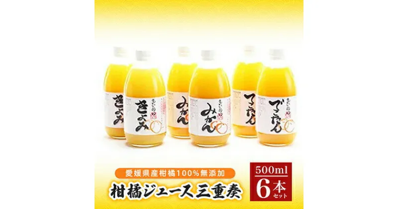 【ふるさと納税】柑橘ジュース三重奏 飲み比べ 6本セット(500ml×6本セット) 愛媛 オレンジジュース みかん ジュース フルーツジュース 無添加 果汁100% ストレート【VB00630】