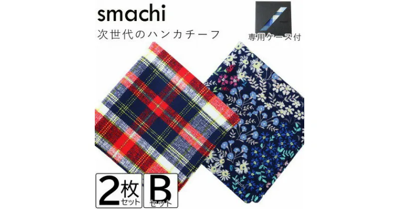 【ふるさと納税】smachi(スマチ) ノンアイロンハンカチ メンズ 2枚 Bセット【VB01442】