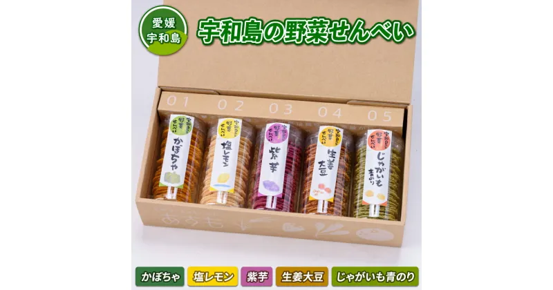 【ふるさと納税】 ＼10営業日以内発送／ 煎餅 せんべい 5種 詰め合わせ セット 野菜せんべい 企業組合 津島 あぐり工房 塩レモン かぼちゃ 生姜大豆 じゃがいも 青のり 手作り 餅粉 煎餅 セット レモン 南瓜 生姜 大豆 芋 いも 菓子 おやつ 国産 愛媛 宇和島 J012-066002