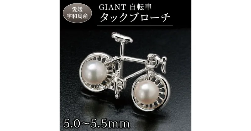 【ふるさと納税】 ＼10営業日以内発送／ ブローチ GIANT 自転車 タックブローチ 5.0-5.5mm 真珠会館 真珠 パール アクセサリー アコヤ真珠 本真珠 カジュアル フォーマル 慶事 結婚式 卒業式 入学式 お祝い ギフト 贈り物 人気 特産品 国産 愛媛 宇和島 A027-001002