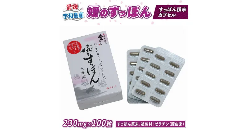 【ふるさと納税】 ＼10営業日以内発送／ すっぽん 媛のすっぽん 230mg×100粒 水幸苑 すっぽん粉末 すっぽん100％ スッポン カプセル サプリ 栄養補給 滋養強壮 コラーゲン サプリメント 美容 疲労回復 活動サポート スタミナ 健康 産地直送 国産 愛媛 宇和島 D045-103007