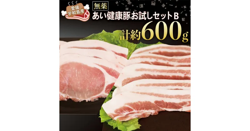 【ふるさと納税】 無薬 豚肉 お試し セット B 計600g バラ 上 厚切り 300g 厚切り ロース 300g あい健康豚 niku 豚 ぶた ぶたにく バラ肉 ブランド豚 真空パック お肉 肉 ステーキ しゃぶしゃぶ 豚しゃぶ 焼き肉 焼肉 冷凍 国産 愛媛 宇和島 E012-154002