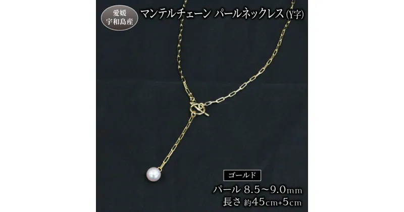 【ふるさと納税】 真珠 パールネックレス ペンダント 8.5-9.0mm あこや真珠 ジュエリー マンテルチェーン Y字 Npearl ゴールド アクセサリー 本真珠 パール ネックレス ファッション 入学式 お祝い 人気 ギフト 贈り物 プレゼント 特産品 国産 真珠 愛媛 宇和島 A088-166004