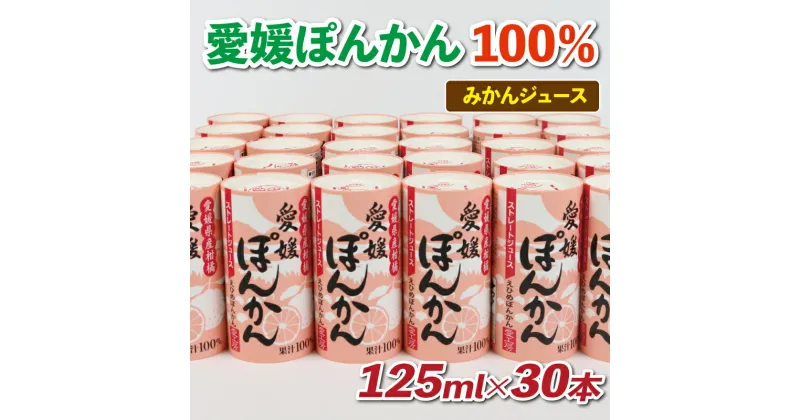 【ふるさと納税】 ＼10営業日以内発送／ 100％みかんジュース 愛媛 ぽんかん 125ml ×30本 愛工房 紙パック ジュース 100％ジュース ストレートジュース みかん 蜜柑 果汁100％ 飲料 柑橘 パック 長期保存 備蓄 果物 くだもの フルーツ 産地直送 国産 宇和島 H020-034008