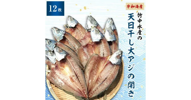 【ふるさと納税】竹中水産の天日干し大アジ(宇和海産)の開き12枚(大振りサイズがたまらない)!【D22-250】_ アジ 大アジ 鯵 天日干し 干物 ひもの 天然 セット 魚介 魚介類 海鮮 冷凍 愛媛 八幡浜 産直 産地直送 国産 おかず おつまみ 【配送不可地域：離島】【1073907】