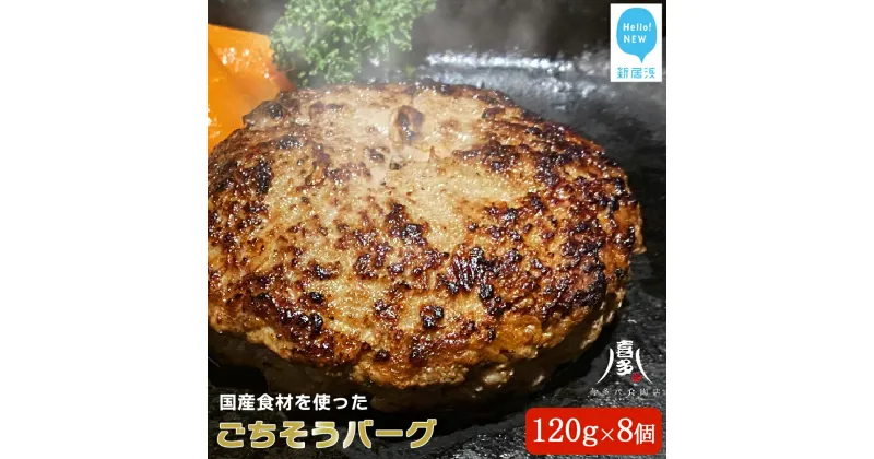 【ふるさと納税】ハンバーグ 国産食材のごちそうバーグ（約120g×8個） 食卓にごちそうと笑顔を! 牛肉 豚肉 冷凍【お肉博士がいるお店 喜多八食肉店】