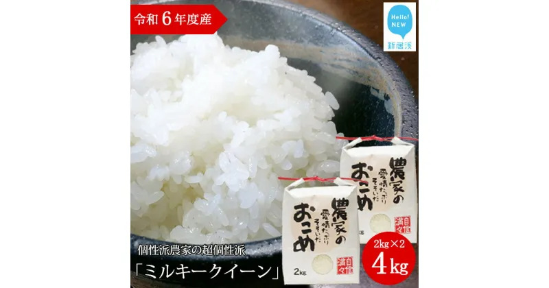 【ふるさと納税】 白米 新米 令和6年度産 ミルキークイーン 4kg（2kg×2袋） 愛媛・新居浜の個性派農家が作ったお米