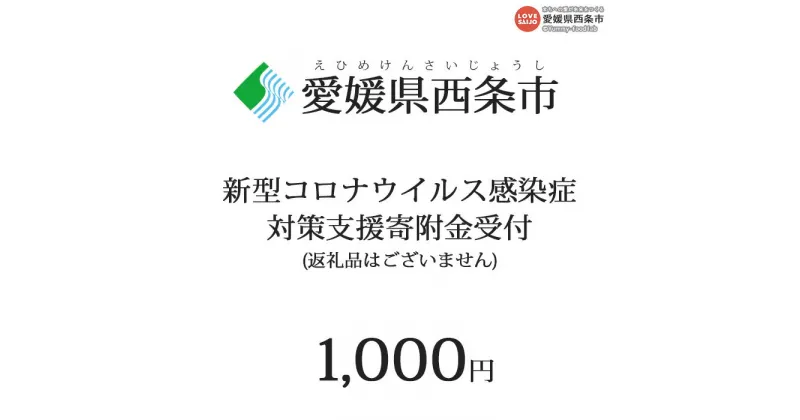 【ふるさと納税】＜新型コロナウイルス感染症対策支援 寄附金受付(返礼品はございません)＞ 愛媛県 西条市 返礼品なし 寄付