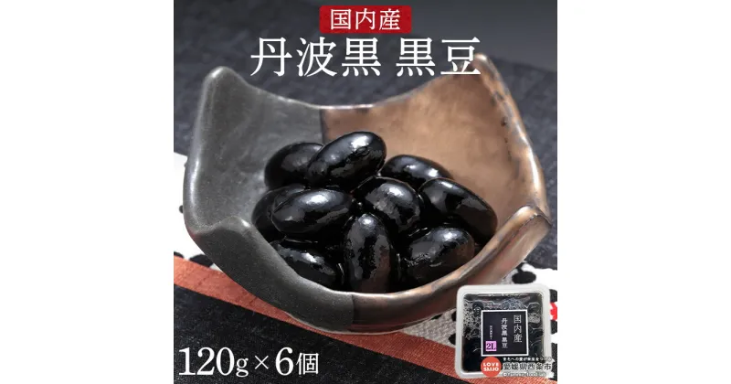 【ふるさと納税】＜国内産 丹波黒 黒豆 （120g×6個）＞※翌月末迄に順次出荷します。 黒大豆 煮豆 大粒 2Lサイズ おせち 年末 年始 志賀商店 愛媛県 西条市 【常温】