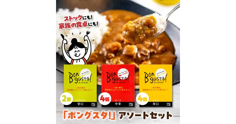 【ふるさと納税】一皿の贅沢！料理長が作ったレトルトカレー「ボングスタ！」3種詰め合わせ10個セット カレーライス レトルトカレーライス 非常食 保存食 ＼レビューキャンペーン中／愛媛県大洲市/ラヴィーナ姫路[AGAM002] 21000円 21000