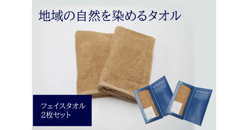 【ふるさと納税】フェイスタオル 2枚 ベージュ 天然加工 今治産 今治産タオル 地域の自然を染めるタオル 河上工芸所｜B142