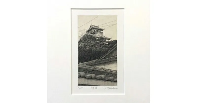 【ふるさと納税】高原 斉 （たかはらひとし） 銅版画 川之江城シリーズ 「初夏」