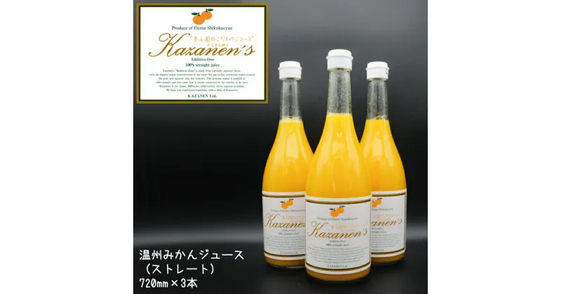 【ふるさと納税】温州みかん ジュース （ストレート） 720ml × 3本