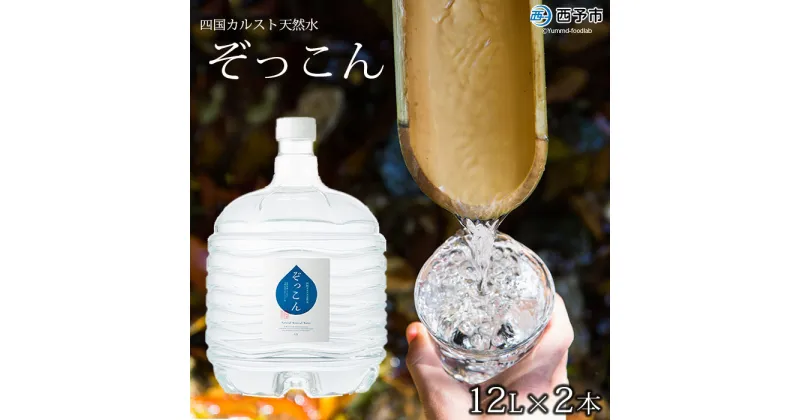 【ふるさと納税】＜四国カルスト天然水ぞっこん 12L×2本 計24L＞飲料 水 みず 中硬水 弱アルカリイオン水 ガロンボトル ウォーター バナジウム 備蓄 防災 キャンプ アウトドア 国産 特産品 ぞっこん四国 愛媛県 西予市【常温】『1か月以内に順次出荷予定』