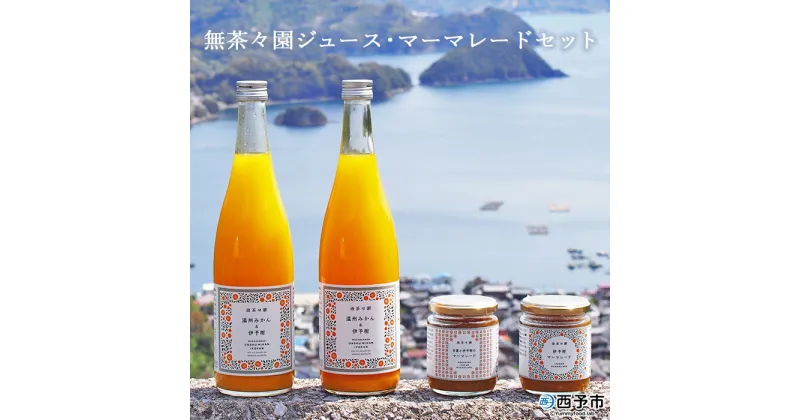 【ふるさと納税】＜無茶々園 ジュース 720ml×2本・マーマレード2種セット＞ 果物 温州みかん 伊予柑 甘夏 オレンジ ミカン 蜜柑 柑橘 フルーツ 飲んで応援 特産品 贈答用 愛媛県 西予市 【常温】『1か月以内に順次出荷予定』