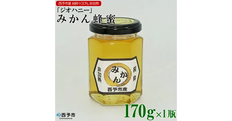 【ふるさと納税】＜みかん蜂蜜「ジオハニー」170g1瓶＞※1か月以内に順次出荷 はちみつ みかん 柑橘 非加熱 純粋100％ 愛媛県 西予市 【常温】