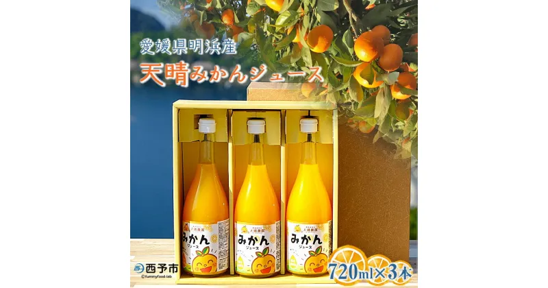 【ふるさと納税】＜愛媛県明浜産 天晴みかんジュース 720ml×3本セット＞蜜柑 果物 オレンジ フルーツ 天晴農園 あっぱれ農園 飲んで応援 特産品 愛媛県 西予市 【常温】『1か月以内に順次出荷』