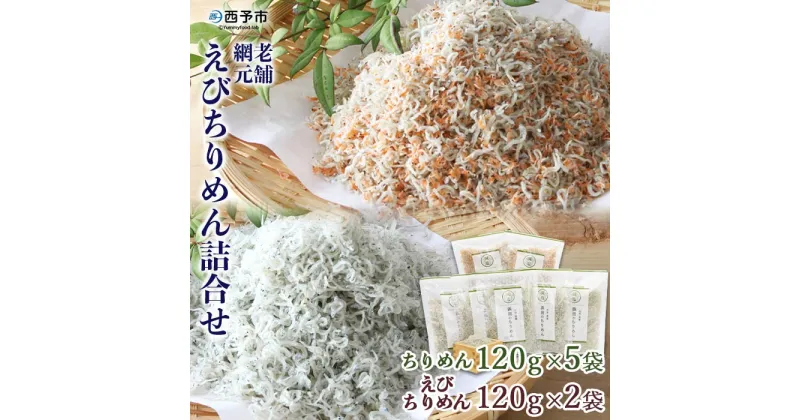 【ふるさと納税】＜老舗網元 えびちりめん詰合せ 計840g(ちりめん120g×5袋 えびちりめん120g×2袋)＞かたくちいわし カタクチイワシ 小魚 のし対応可 お祝い ギフト カルシウム 乾物 小分け 国産 マルヨシ水産 特産品 愛媛県 西予市【冷蔵】『1か月以内に順次出荷予定』