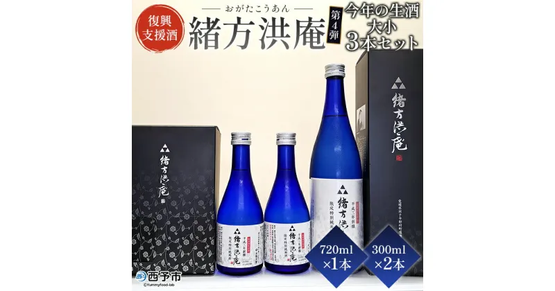 【ふるさと納税】＜復興支援酒「緒方洪庵（おがたこうあん）」第4弾 今年の生酒 大小 3本セット（720ml×1本・300ml×2本）＞ 日本酒 地酒 やや辛口 ギフト 贈答 特産品 此の友酒造 一般社団法人NEOのむら 愛媛県 西予市【冷蔵】『2024年4月～12月に順次出荷予定』