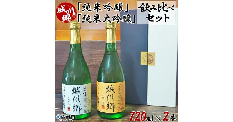 【ふるさと納税】日本酒 ＜城川郷「純米吟醸」「純米大吟醸」飲み比べセット 720ml×2本＞ お酒 さけ ギフト 贈り物 贈答用 お祝い 御祝い 内祝い 家飲み 宅飲み お酒セット 乾杯 特産品 中城本家酒造 愛媛県 西予市 【常温】『1か月以内に順次出荷予定』