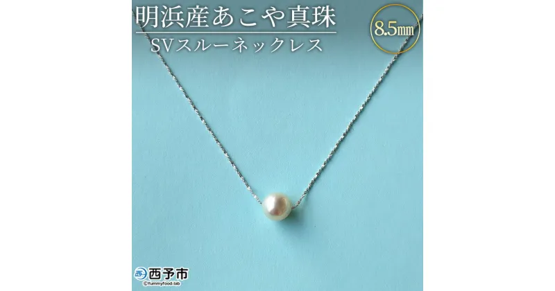 【ふるさと納税】＜明浜産あこや真珠8.5mm SVスルーネックレス＞ アコヤ真珠 パール ジュエリー アクセサリー プレゼント ギフト 贈答 記念日 品質保証書付き シルバー ナチュラルカラー シンプル 45cm PRAY akoyapearl 愛媛県 西予市【常温】『1か月以内に順次出荷予定』