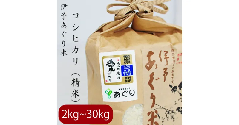 【ふるさと納税】 【新米】【キロ数が選べる】米 精米 2～30kg 伊予 あぐり米 コシヒカリ 令和6年産 農薬・化学肥料不使用 米 精米 令和6年産 お米 こめ 農薬・化学肥料不使用 おこめ おにぎり お米 贈答 有限会社あぐり 愛媛県 松前町