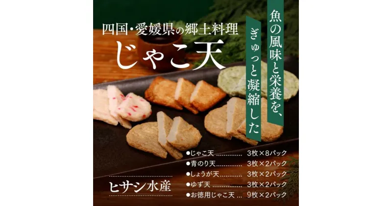 【ふるさと納税】【愛媛の郷土料理】ヒサシ水産　海の幸セットB（じゃこ天、青のり天、しょうが天、ゆず天、お徳用じゃこ天）≪魚 揚げかまぼこ 練り物 すり身≫