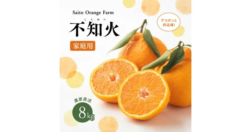 【ふるさと納税】【先行予約】Saito Orange Farmの家庭用不知火8kg ｜ 柑橘 みかん ミカン フルーツ 果物 でこぽん デコポンと同品種 愛媛　※離島への配送不可　※2025年3月中旬頃より順次発送予定