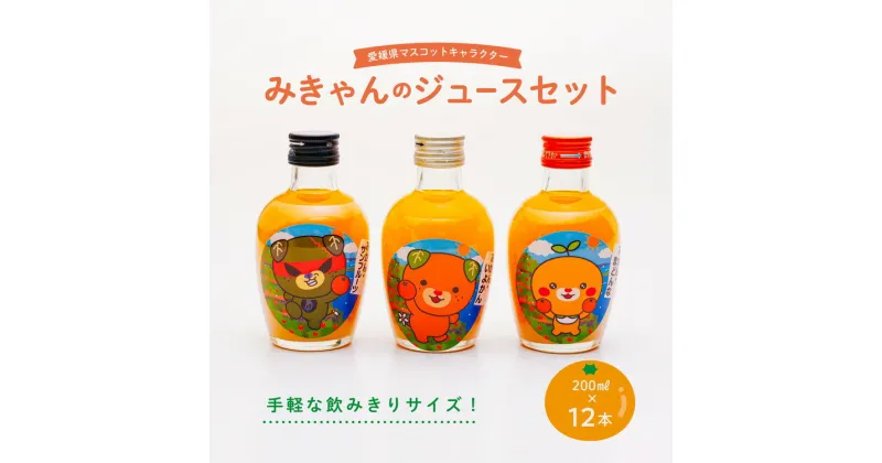 【ふるさと納税】みかんジュースセットB 200ml×12本 ｜ 飲料 飲み物 ソフトドリンク 果物 フルーツ 柑橘 ミカン 国産 人気 ギフト おすそ分け お土産 贈り物 プレゼント　愛媛県伊方町 ゆるキャラ みきゃん ダークみきゃん　こみきゃん