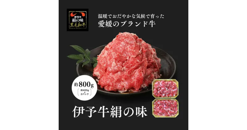 【ふるさと納税】伊予牛「絹の味」黒毛和牛 小間切れ800g（400g×2）＜肉 お肉 牛肉 ブランド肉 おかず すき焼き 愛媛県＞ ※離島への配送不可