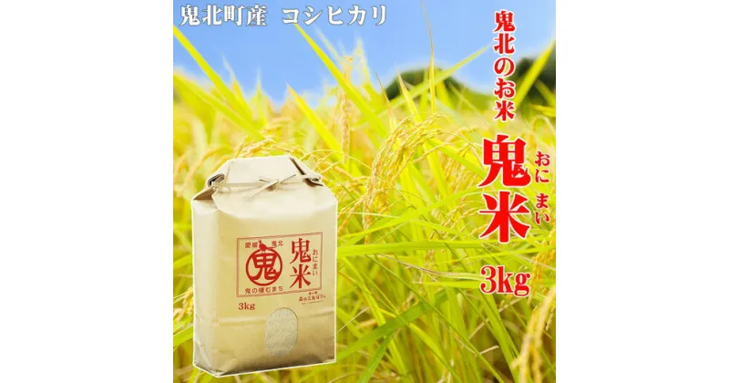 【ふるさと納税】鬼北のお米「鬼米(おにまい)」3kg×1袋 ｜ こしひかり 愛媛 鬼北町 ブランド米 精米